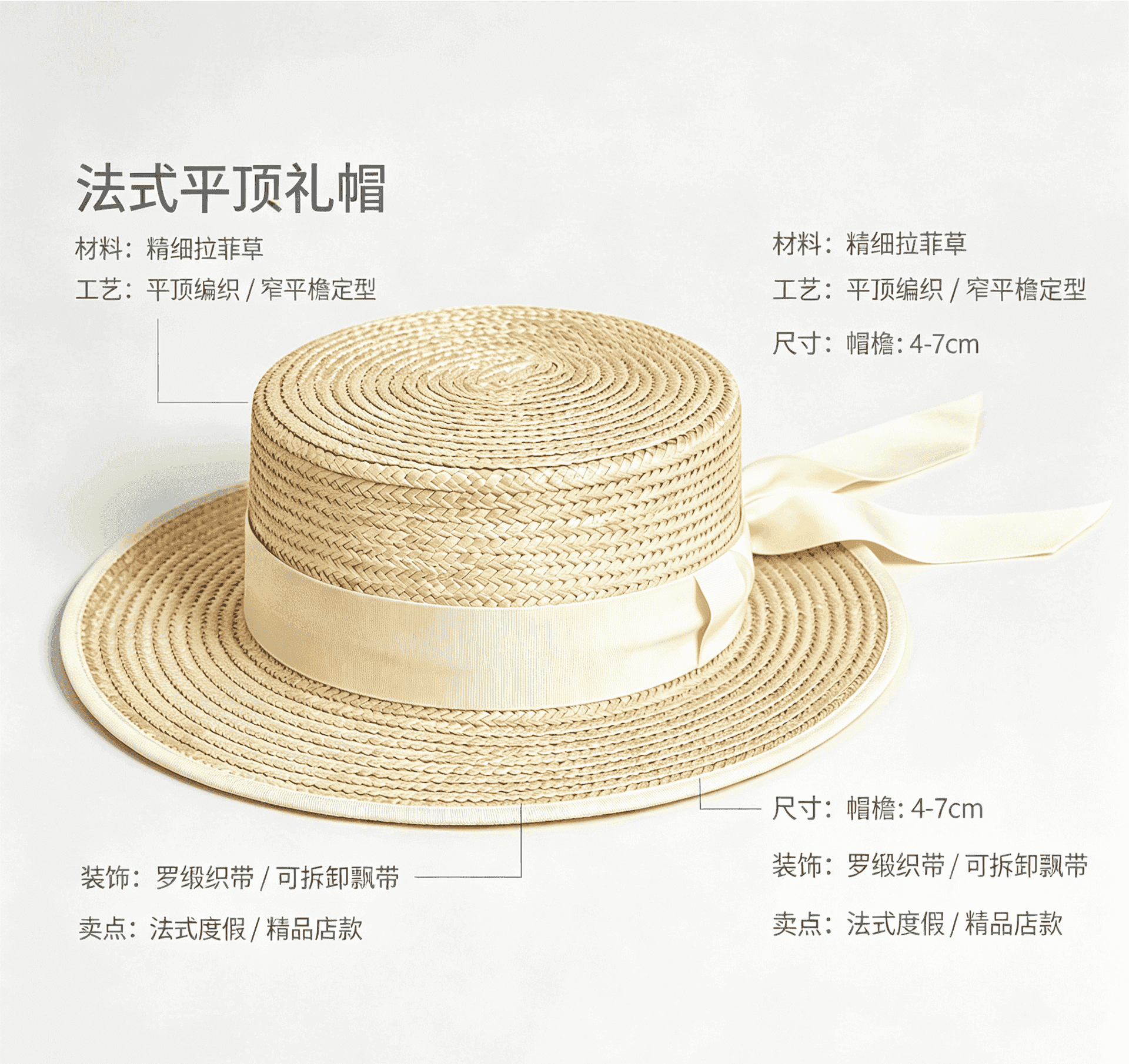 French Boater Hat