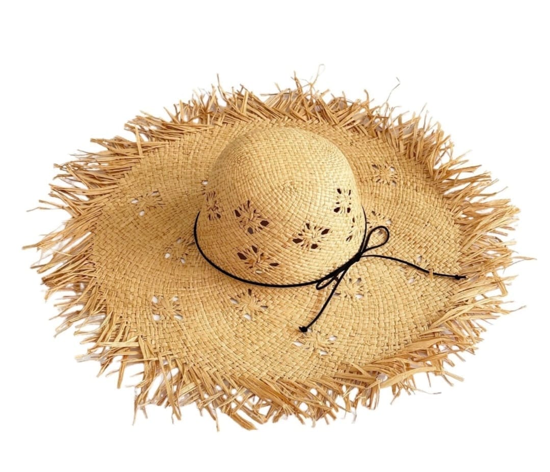 Raffia Fringed Sun Hat