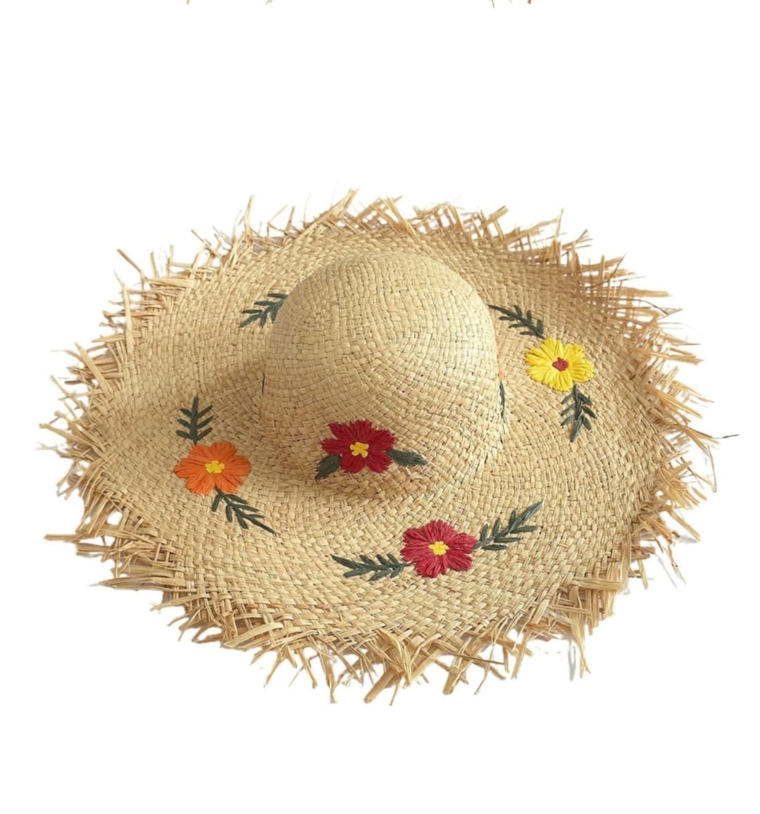 Embroidered Floral Sun Hat