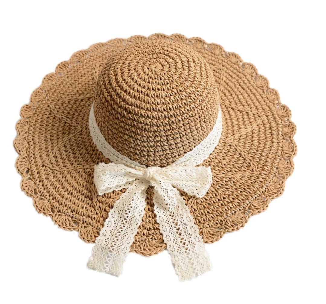 Brown Crochet Lace Hat